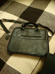 Чоловіча сумка Vintage чорного кольору з натуральної шкіри для ноутбука великих розмірів (bg146fash78) фото від покупців 5