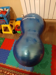 Овальный мяч для фитнеса 45х90 см YogaLife серый (двойной фитбол орех-арахис, гимнастический мяч для беременных) YL-P90-G