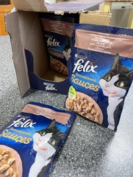 Вологий корм Purina Felix Sensations Sauces для дорослих котів шматочки з лососем в соусі зі смаком креветок 85 г фото от покупателей 4