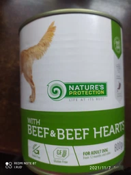 Влажный корм для собак с говядиной и говяжьим сердцем Nature's Protection with Beef & Beef Hearts, 800г фото от покупателей 2