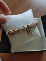 Женский браслет YADA с Шармами Luxury Crystal в стиле ПаНдОрА Золотистый Gold