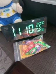 Настільний годинник дзеркальний дисплей Led Mirror Clock (VST 888Y) Зелене підсвічування фото від покупців 18