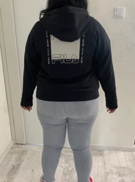 Толстовка на молнии с капюшоном женская Fila 110593-60 46-48 Кремовая (4670036920601)
