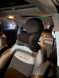 Автомобильная подушка АвтоХоп на подголовник Черная в ромбы вставка алькантары фото от покупателей 8