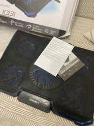 Охлаждающая подставка для ноутбука Crown CMLS-K331 Black/Blue фото от покупателей 8
