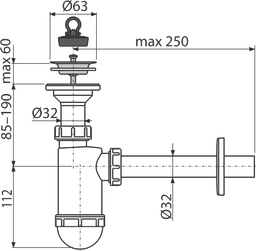 Сифон для раковини ALCA PLAST A410 (8594045935318)