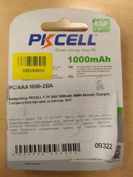 Аккумулятор PkCell 1.2V AAA 1000 мАч NiMH Already Charged 4 шт (PC/AAA1000-4BA) фото от покупателей 2