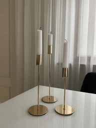 Набор подсвечников Стокгольм золотого цвета REMY-DECOR высота 19см 24см 29см набор 3 шт. 26522