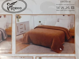 Покривало стьобане коричневого кольору Premium CH 220х240 см (SH008) фото від покупців 2