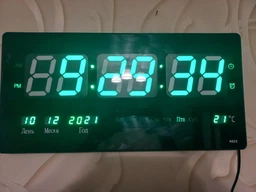 Электронные LED часы с будильником и термометром Caixing CX-2218 - Зеленый