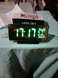 Настільний годинник дзеркальний дисплей Led Mirror Clock (VST 888Y) Зелене підсвічування фото від покупців 14