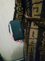 Чоловічий гаманець ST Leather з натуральної шкіри чорного кольору великий розмір з блискавкою для прав та паспорта (bg184fash51) фото від покупців 5
