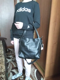 Жіноча сумка з натуральної шкіри Borsacomoda 853021 сіра фото від покупців 16