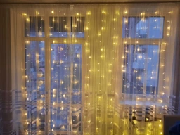 Гірлянда штора водоспад Max 2*2 метри завіса дощ 240LED + конектор Білий фото від покупців 4