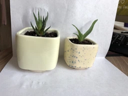Керамический горшок для суккулентов Mini Plant маленького размера 6,4х6,5см Квадратный Бирюзовый фото от покупателей 5