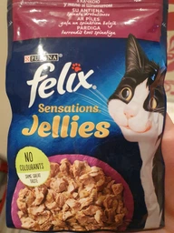 Вологий корм FELIX Sensations Jellies для дорослих котів шматочки в желе з качкою та шпинатом 85 г фото от покупателей 2