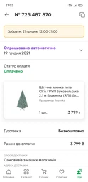 Искусственная елка литая SIGA GROUP Буковельская 2.1 м Голубая (ЯЛБ блакитна-2,10м.) (4829221110215) фото от покупателей 5