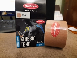 Кінезіо тейп спортивный Mighty-X 5 см х 5 м Голубий Кінезіотейп - The Best USA Kinesiology Tape фото від покупців 8