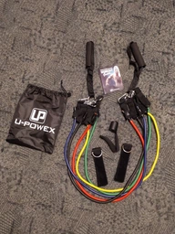 Набор для спорта трубчатые эспандеры U-Powex Home Gym 5 штук Резиновые жгуты для фитнеса чехол + спортивные перчатки 509204203 фото от покупателей 5