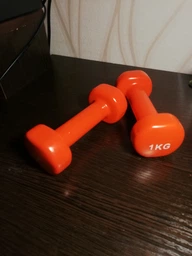 Гантель PowerPlay 4125 виниловая 1 кг Оранжевая (PP_4125_1kg) фото от покупателей 3