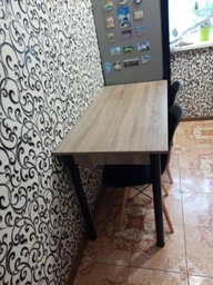 Стіл кухонний Ferrum-decor Беніта 75x120x70 Чорний ДСП Бетон 16мм (BEN0014)
