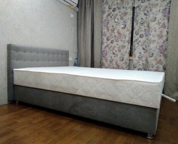 Ліжко Альянс Каміла 1,4 в оббивці під замш мишачого кольору з матрацом та підйомним механізмом з гудзиками фото від покупців 2