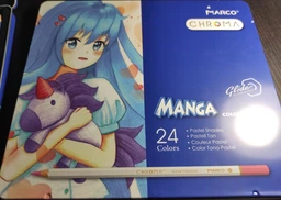 Олівці кольорові Marco Chroma Manga пастельні 24 кольори в метал. кейсі (8550-24TN) фото від покупців 4