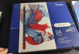 Карандаши цветные Marco Chroma 24 цвета в металл. кейсе фото от покупателей 3