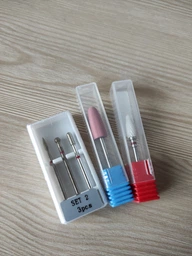 Фрезы алмазные Nail Drill набор 5 шт. для тонкой кутикулы (красная насечка) фото от покупателей 7