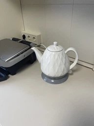 Чайник электрический керамический 1.5л 1200W Kamille Vizo крышка с силиконовым кольцом Белый фото от покупателей 8