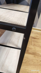 Стол компьютерный письменный с металлическим каркасом в стиле Лофт (Loft) DrevoGoods с полкой под системный блок усиленный, прямой, рабочий для дома и офиса 1600х1800х900мм; металл: Черный; дерево: Дуб Сонома + стеллаж (777|56) фото от покупателей 3