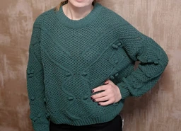 Светр в'язаний жіночий Pull & Bear 5558/308/501 M Смарагдовий (SZ05558308501033)