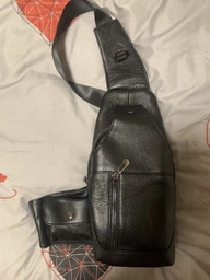 Сумка слинг через плечо мужская из натуральная кожи Vintage leather-20404 Рыжяя фото от покупателей 2