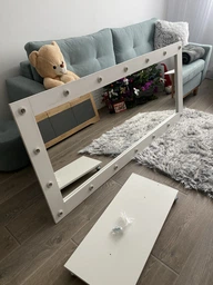 Напольное зеркало с колесиками с подсветкой в белой раме 160*60 см фото от покупателей 2
