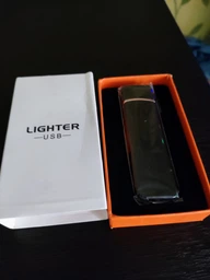 Электронная USB зажигалка на аккумуляторе сенсорный прикуриватель индикатором заряда Черная (as-1200) фото от покупателей 2