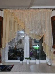 Кухонная занавеска TG Home №420 персиковая 300*160