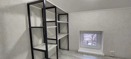 Стіл комп'ютерний письмовий з металевим каркасом в стилі Лофт (Loft) DrevoGoods з полицею під системний блок посилений, прямий, робочий для дому та офісу 1600х1800х900мм; метал: Чорний; дерево: Білий + стелаж (779|56) фото від покупців 2