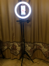 Кільцева USB LED-лампа Puluz PKT3062B 11.8" + штатив 1.65 м