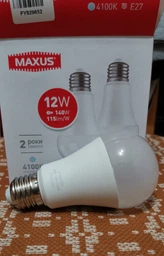 Лампа светодиодная Maxus А60 12W 4100K E27 220V (1-LED-778) фото от покупателей 3