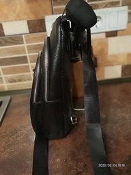 Сумка слинг через плечо мужская из натуральной кожи Laras K105055 Black (ROZ6300004224) фото от покупателей 1