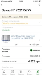 Батут SkyJump с защитной сеткой и лесенкой 8 ft, 252 см (SJ8ft252) фото от покупателей 2