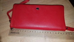 Кошелек-клатч из кожи с карманом для мобильного ST Leather 19315 Красный фото от покупателей 3