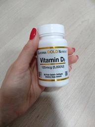Вітамін D3 California GOLD Nutrition, Vitamin D3, 5000 МО, 90 капсул фото від покупців 8
