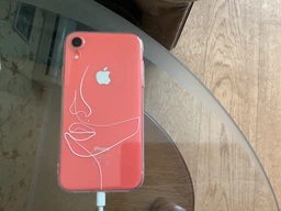Чехол iPhone Xr силиконовый с минималистичным рисунком линий лица - Gisolo