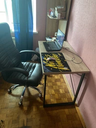 Компьютерный стол Ferrum-decor Дейв 75x100x60 черный ДСП Дуб Сонома 32мм фото от покупателей 9