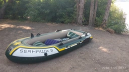 Четырёхместная лодка для рыбалки Seahawk 400 Intex 68351 NP. C алюминиевыми вёслами и насосом в коробке фото от покупателей 7