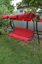 Качели садовые для дачи металлические с навесом Ranger Relax Красный (7714) фото от покупателей 1