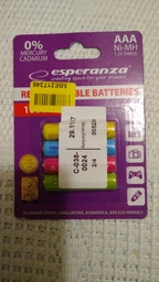 Акумулятор Esperanza AAA 1000mAh Ni-MH * 4 mix of colors (EZA107) фото від покупців 5