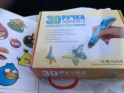 3D-ручка MyRiwell 2 RP100B Розовая с Набором Эко Пластика 129 метров (12 цветов) и Трафаретами