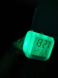 Настольные часы ночник с подсветкой Glowing LED (меняющий цвета) с термометром CO-1167 фото от покупателей 2